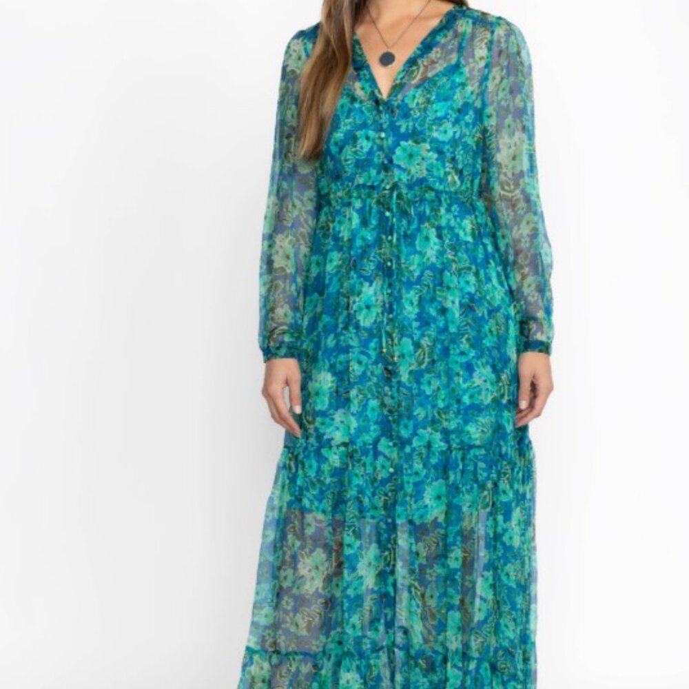 NWT  Raquel Silk Maxi Dress JOHNNY WAS